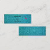 Girly Pink glitter flamingo turquoise glitter Mini Visitekaartje (Voorkant / Achterkant)