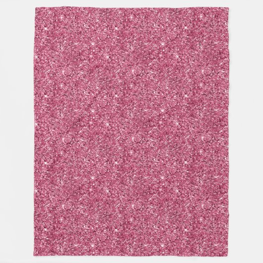 Girly Pink Glitter Fleece Deken (Voorkant)