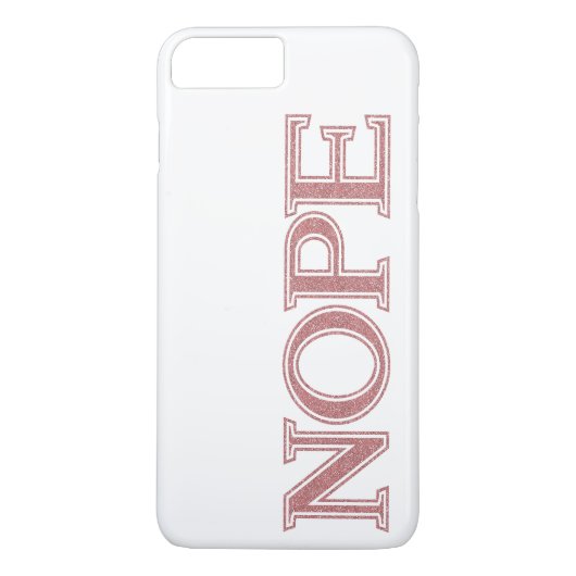 Girly Pink Glitter Funny Sarcastic Nope Block Text Case-Mate iPhone Case (Achterkant)