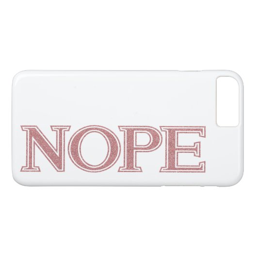 Girly Pink Glitter Funny Sarcastic Nope Block Text Case-Mate iPhone Case (Achterkant (Horizontaal))