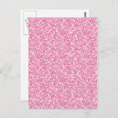 Girly Pink Glitter Gedrukt Briefkaart (Voorkant / Achterkant)