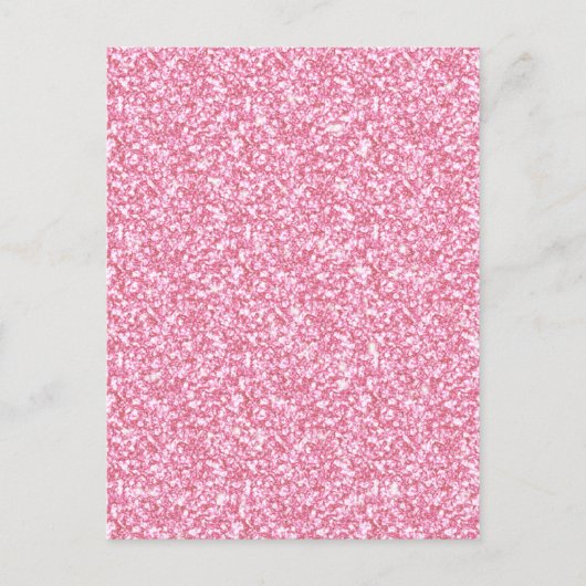 Girly Pink Glitter Gedrukt Briefkaart (Voorkant)