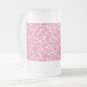 Girly Pink Glitter Gedrukt Matglas Bierpul (Voorkant links)