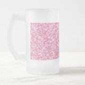 Girly Pink Glitter Gedrukt Matglas Bierpul (Links)