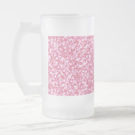Girly Pink Glitter Gedrukt Matglas Bierpul (Links)