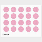Girly Pink Glitter Gedrukt Ronde Sticker (Vel)