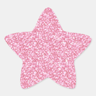 Girly Pink Glitter Gedrukt Ster Sticker