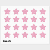 Girly Pink Glitter Gedrukt Ster Sticker (Vel)