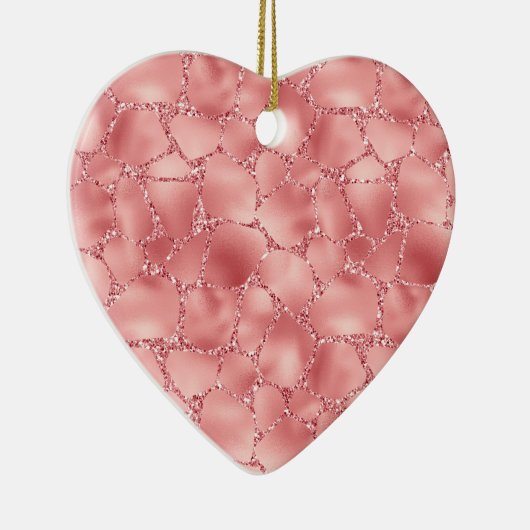 Girly Pink Glitter Giraffe Print Keramisch Ornament (Rechts)