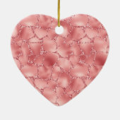 Girly Pink Glitter Giraffe Print Keramisch Ornament (Achterkant)