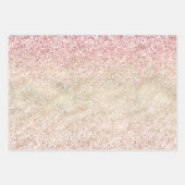 Girly Pink Glitter Glam Gold Leopard Print Ombre Inpakpapier Vel (Voorkant)