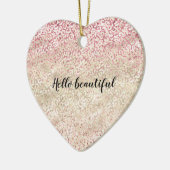 Girly Pink Glitter Glam Gold Leopard Print Ombre Keramisch Ornament (Links)