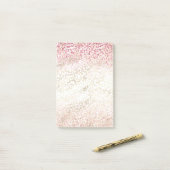 Girly Pink Glitter Glam Gold Luipaard Print Post-it® Notes (Op bureau)