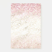 Girly Pink Glitter Glam Gold Luipaard Print Post-it® Notes (Voorkant)