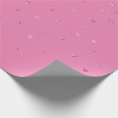 Girly Pink Glitter Glam Hearts Cadeaupapier (Hoek)
