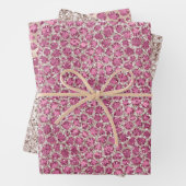 Girly Pink Glitter Glitz Leopard Print Inpakpapier Vel (In situ)
