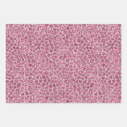 Girly Pink Glitter Glitz Leopard Print Inpakpapier Vel (Voorkant)