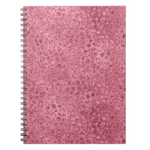 Girly Pink Glitter Glitz Leopard print Notitieboek