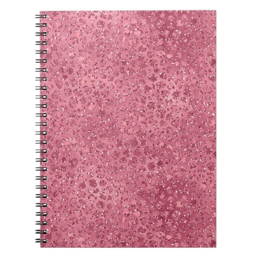 Girly Pink Glitter Glitz Leopard print Notitieboek (Voorkant)
