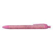 Girly Pink Glitter Glitz Leopard print Zwarte Inkt Pen (Bovenkant)