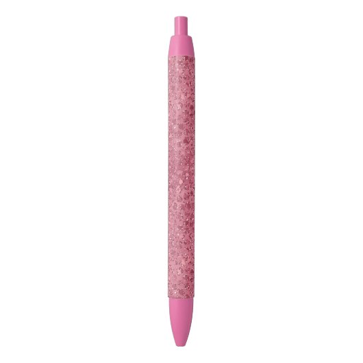 Girly Pink Glitter Glitz Leopard print Zwarte Inkt Pen (Voorkant Verticaal)