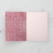 Girly Pink Glitter Happy Birthday Heart Kaart (Binnen)