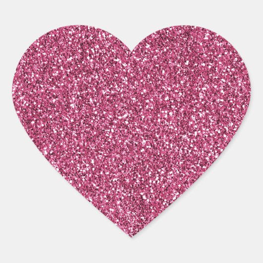 Girly Pink Glitter Hart Sticker (Voorkant)