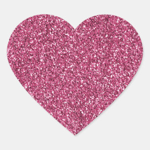 Girly Pink Glitter Hart Sticker