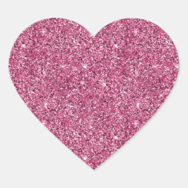 Girly Pink Glitter Hart Sticker