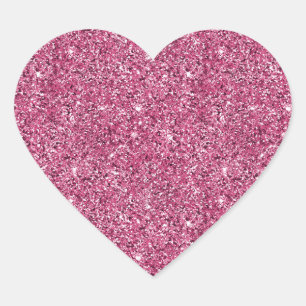 Girly Pink Glitter Hart Sticker