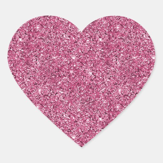 Girly Pink Glitter Hart Sticker (Voorkant)