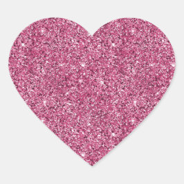 Girly Pink Glitter Hart Sticker