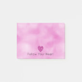 Girly Pink Glitter Heart Post-it® Notes (Voorkant)