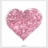Girly Pink Glitter Heart Sticker (Vel)