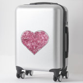 Girly Pink Glitter Heart Sticker (Koffer)
