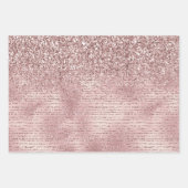 Girly Pink Glitter Inpakpapier Vel (Voorkant)