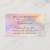 Girly Pink Glitter Iridescent Ombre Afsprakenkaartje (Achterkant)