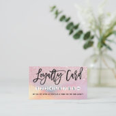 Girly Pink Glitter Iridescent Ombre Klantenkaartje (Staand voorkant)