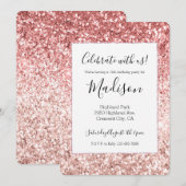 Girly Pink Glitter Kaart (Voorkant / Achterkant)