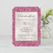 Girly Pink Glitter Kaart (Staand voorkant)