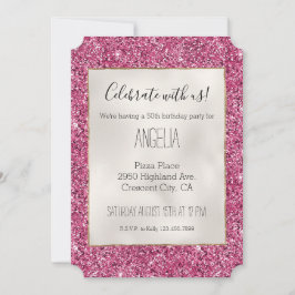 Girly Pink Glitter Kaart