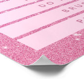 Girly Pink Glitter Kids Dry Erase Daily Chores  Poster (Hoek)