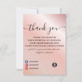 Girly Pink Glitter Korting Bericht Hartelijk dank Bedankkaart (Voorkant)