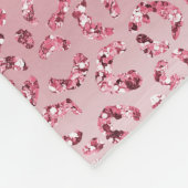 Girly Pink Glitter Leopard Ombre Fleece Deken (Hoek)