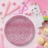 Girly Pink Glitter Leopard Ombre Papieren Bordje (Feest)