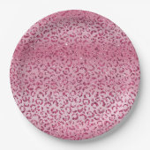 Girly Pink Glitter Leopard Ombre Papieren Bordje (Voorkant)