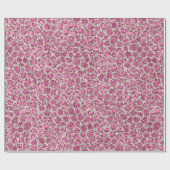 Girly Pink Glitter Leopard Print Cadeaupapier (Vlak)