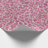 Girly Pink Glitter Leopard Print Cadeaupapier (Hoek)