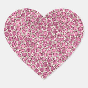 Girly Pink Glitter Leopard Print Hart Sticker