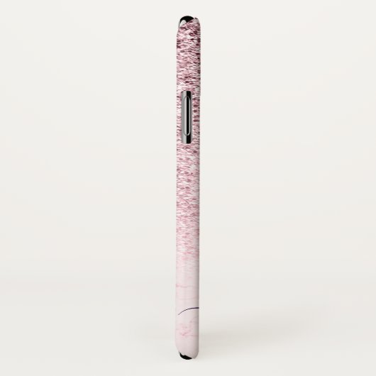 Girly Pink Glitter Marble Fotoscript Naam Case-Mate iPhone Case (Achterkant / rechts)